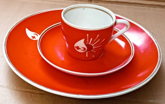 Редчайшая кофейная тройка. Подарок для донора СССР. Песочное. С 1 рубля!