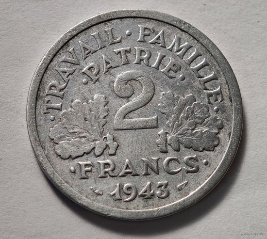 1943 год Франция 2 франка