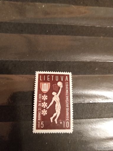 1939 Литва Европейские игры по баскетболу в Каунусе спорт чистая клей лёгкая наклейка (2-2)