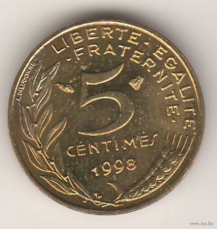 Франция, 5 centimes 1998