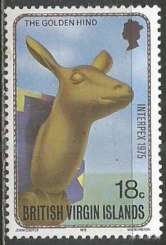 Виргинские острова. Носовая фигура галеона "The Golden Hing". 1975г. Mi#282.