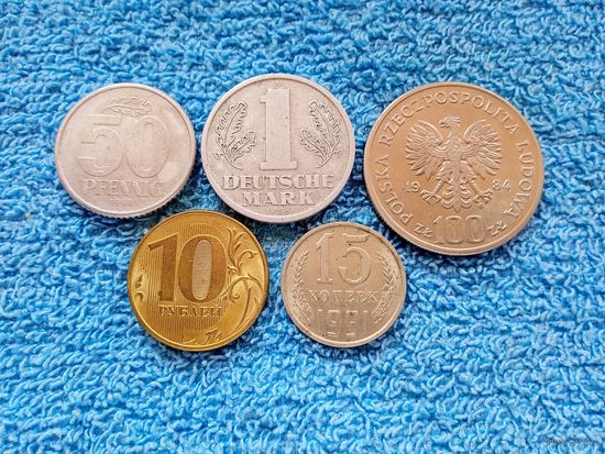 5 монет стран Европы
