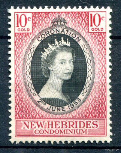 Британские колонии - Новые Гебриды - 1953г. - коронация королевы Елизаветы II - 1 марка - полная серия, MNH [Mi 163]. #2-Bc-D-KS-7