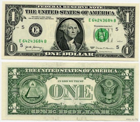 США. 1 доллар (образца 2017 года, E, Вирджиния, P544, UNC)