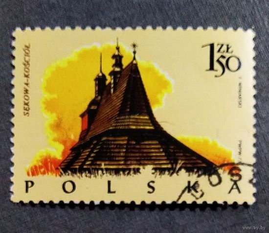 Марка Польша 1973 год Архитектура
