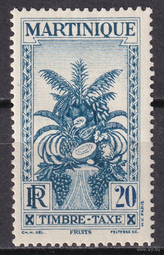 49.FrK. Франция. Колонии. Мартиника. Доплатные марки. Фрукты. 1933 г. 20C.  Mi.#14.