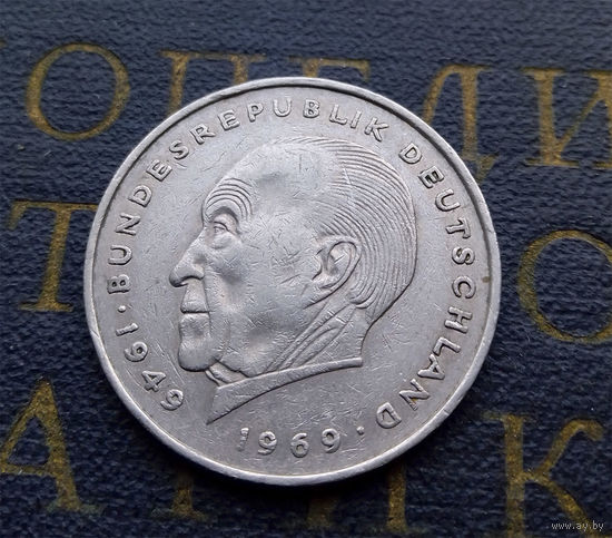 2 марки 1973 (J) Конрад Аденауэр Германия ФРГ #02