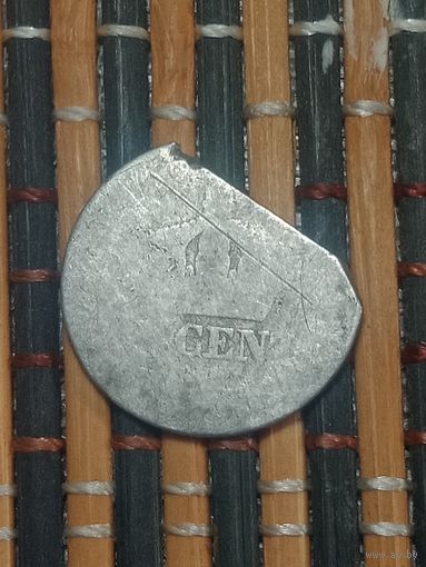 Убитая серебряная монета 1.8 грамма  . Похоже США