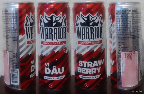 Банка от энергетика WARRIOR Strawberry 2024 325ml Въетнам (ОБМЕН/ПРОДАЖА/ТОРГ) 1лот=1шт