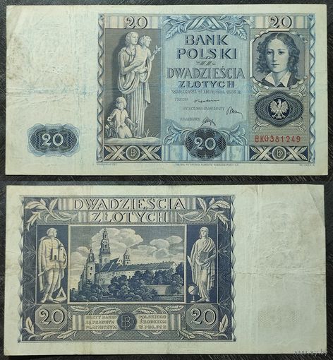 Польша 20 злотых 1936 года, BK0381249. 21.3