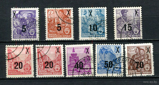 ГДР - 1954 - Пятилетний план. Надпечатки новых номиналов - [Mi. 435-442] - полная серия - 8 марок. Гашеные.  (Лот 65AZ)