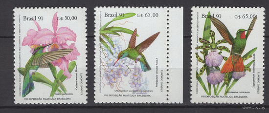 Бразилия 1991 Фауна Птицы Колибри (Mi#2435-2437)