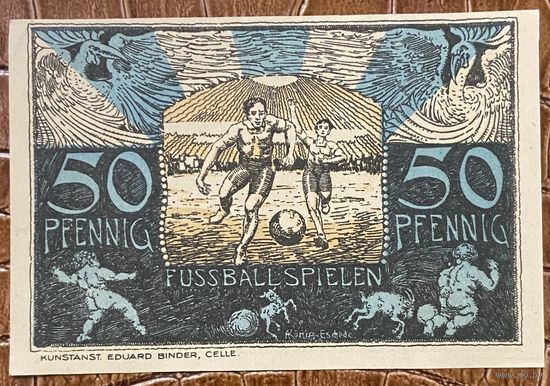 Нотгельд 50 пфеннигов 1921 год. Целле. Веймарская республика