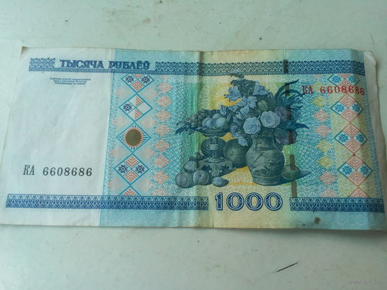 Купюра 1000 руб НБ Рб КА 6608686