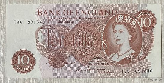 Банкнота Великобритания 10 шиллингов 1962-1966 год. НЕ БЫЛА В ОБОРОТЕ