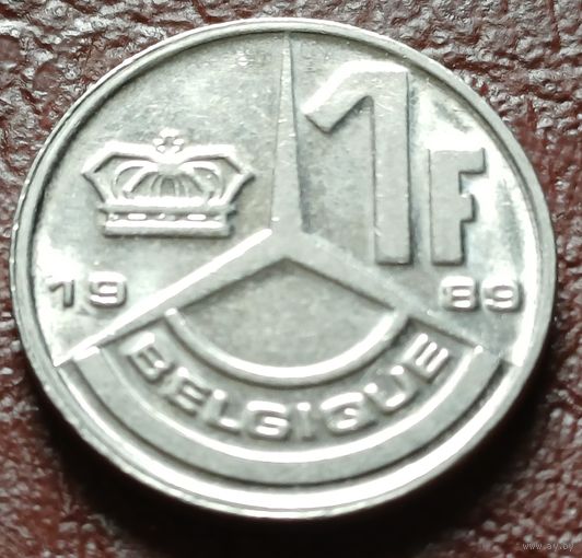Бельгия 1 франк, 1989   BELGIQUE    ( 1-15-7 )