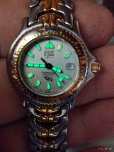 Часы "ESQ" дамские,дайверские,состояние,сапфир,к орпус и браслет нерж.Сталь.Swiss (Ronda),by Movado