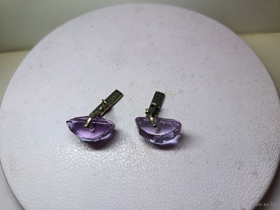 С рубля без мц. запонки фиолетовые 10гр. "БЗвезда875"пр. 6ПЗ
