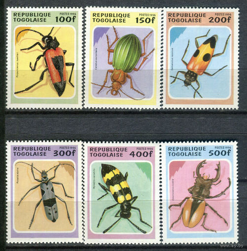 Того - 1996г. - Жуки - 6 марок - полная серия, MNH [Mi 2396-2401]. #O-Se-Z-1-2
