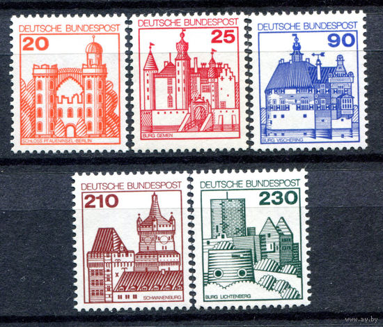 Германия (ФРГ) - 1978/79г. - Стандартный выпуск. Замки и дворцы - полная серия, MNH [Mi 995-999] - 5 марок