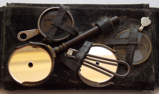 Старинный набор инструментов врача ЛОРа