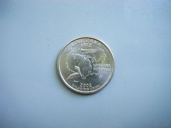 Квотер (25 центов) США 2002г. ЛУИЗИАНА. D.