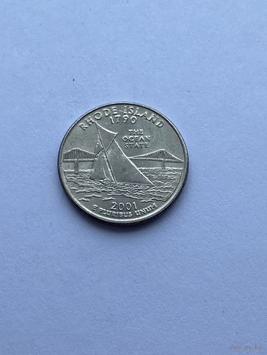 25 центов 2001 г. Род-Айленд, США