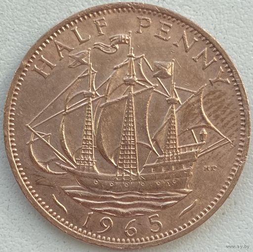 Великобритания 1/2 пенни 1965 г.