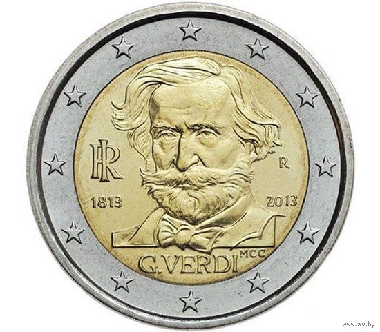 2 Евро Италия 2013 Джузеппе Верди UNC из ролла
