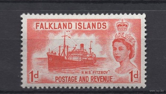 Фолклендские острова /Falkland Islands 1955** Грузовое судно-рефрижератор "Фицрой", Королева Елизавета II Mi#118