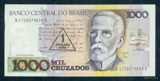 Бразилия 1000 Крузадо 1987-1988 год, UNC