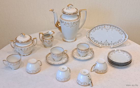 Сервиз кофейный 7 персон 18 предметов MZ Altrahlau CM-R Czechoslovakia 1909 - 1922 гг.