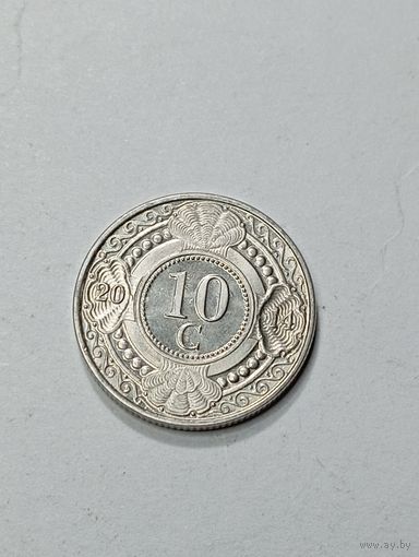 Антильские острова 10 центов 2014 года .