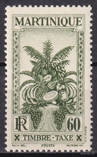 54.FrK. Франция. Колонии. Мартиника. Доплатные марки. Фрукты. 1933 г. 60C.  Mi.#19.