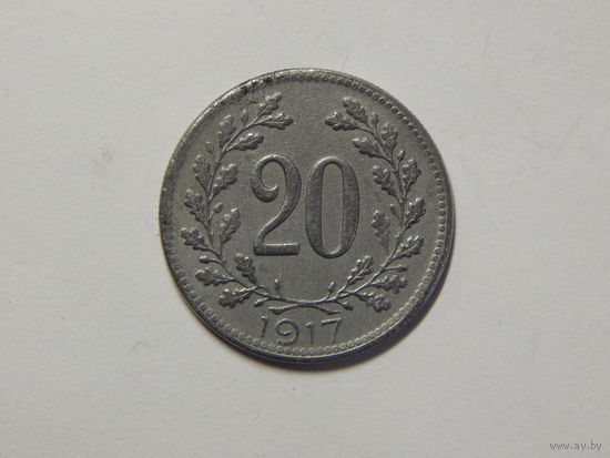 Австро-Венгрия 20 геллеров 1917г