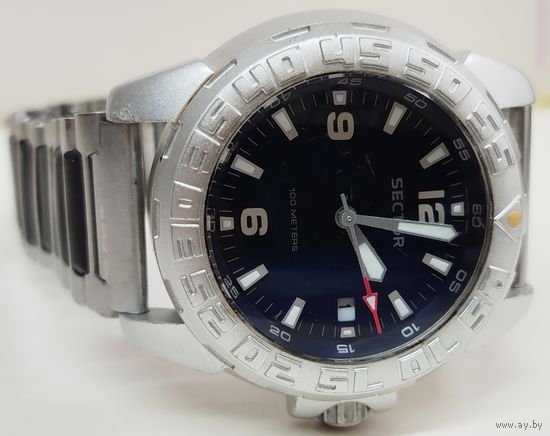 Часы "Sektor" крупные,алюминий,безель с трещоткой, Miyota