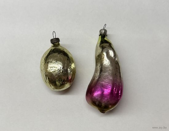 Елочная игрушка Баклажан грецкий орех СССР К.7 цена за все