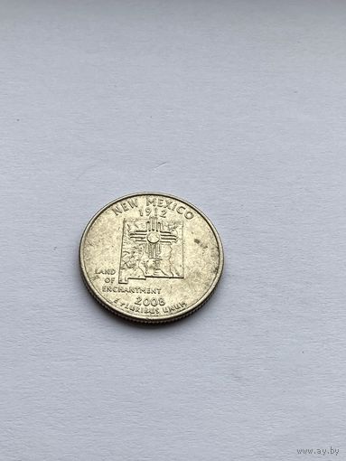 25 центов 2008 г. Нью-Мексико, США