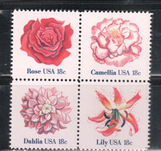 США-1981, (Мих.1459-1462) ,  ** , Флора Цветы,(полная серия) (1)