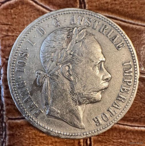 Монета 1 флорин 1879 год. Австро-Венгрия. Франц Иосиф I.