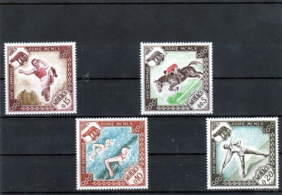 Монако.Ми 629-632. Спорт. Олимпийские игры.Рим.1960.