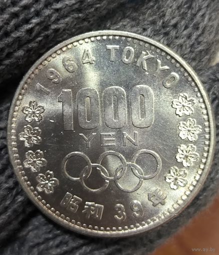 С рубля без мц! 1000 йен 1964 Япония олимпиада Токио крупное серебро 925 пр