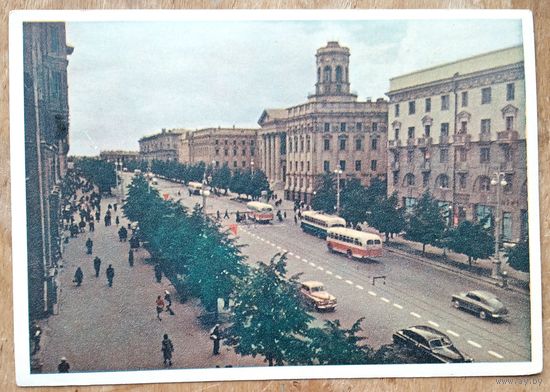Минск. Проспект имени И.В.Сталина. 1959 г. Чистая.