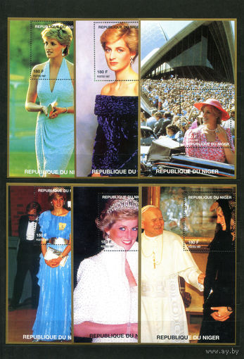 Нигер - 1997г. - принцесса Диана - 6 блоков - MNH. #2-Bc-54-E-1