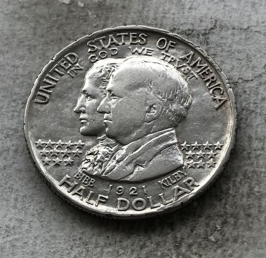 США 1/2 доллара 1921 - 100 лет штату Алабама - редкая, тираж 59.038!