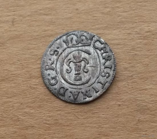 Шведская Ливония, солид Кристины (1632-1654), год не читаем, дефект