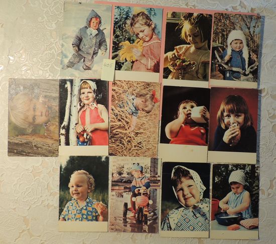 Открытки  СССР "Дети", 1970 г., 13 шт.