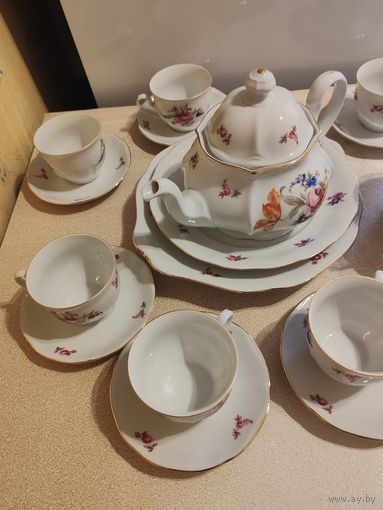 Чайный сервиз "мейсенский букет" на 12 персон