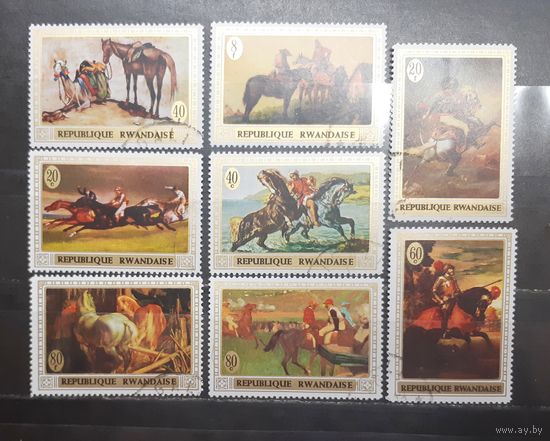 Руанда. Живопись. Лошади в живописи (1203)