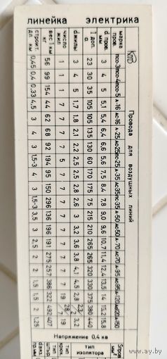 Линейка электрика. СССР.